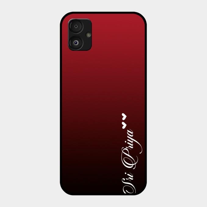 Customize Name Gradient Glass Case Cover Red Wine For Samsung Galaxy F14 5G