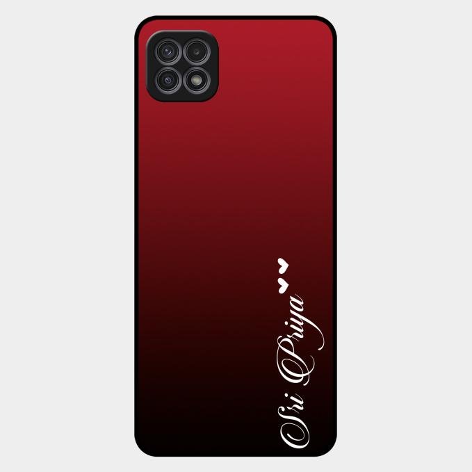 Customize Name Gradient Glass Case Cover Red Wine For Samsung Galaxy F42 5G