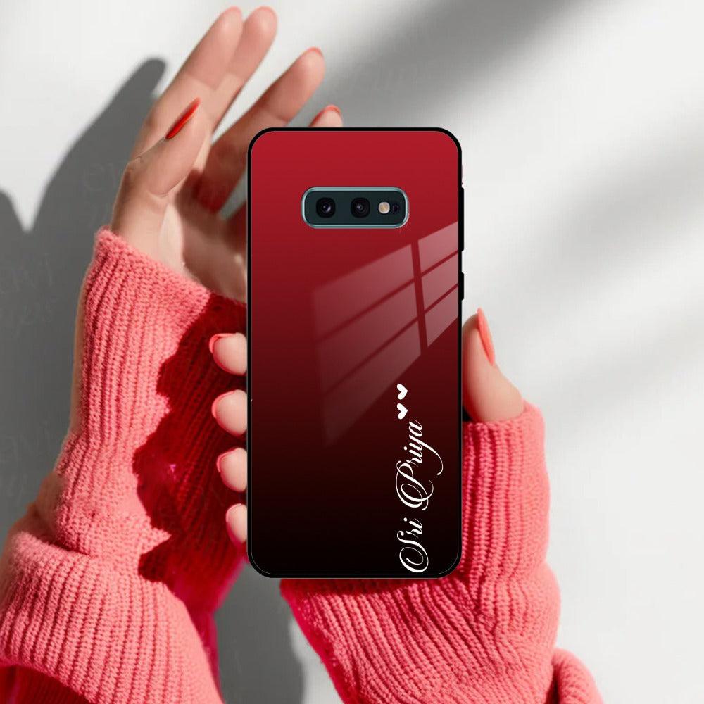 Customize Name Gradient Glass Case Cover Red Wine For Samsung