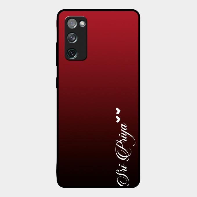 Customize Name Gradient Glass Case Cover Red Wine For Samsung Galaxy S20 Fe 5G