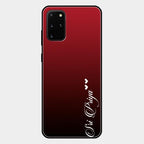 Customize Name Gradient Glass Case Cover Red Wine For Samsung Galaxy S20 Plus