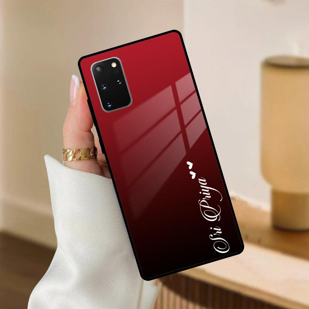 Customize Name Gradient Glass Case Cover Red Wine For Samsung