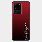 Customize Name Gradient Glass Case Cover Red Wine For Samsung Galaxy S20 Ultra