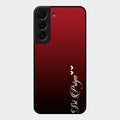 Customize Name Gradient Glass Case Cover Red Wine For Samsung Galaxy S22 Plus 5G