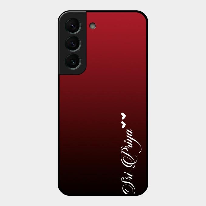 Customize Name Gradient Glass Case Cover Red Wine For Samsung Galaxy S22 Plus 5G