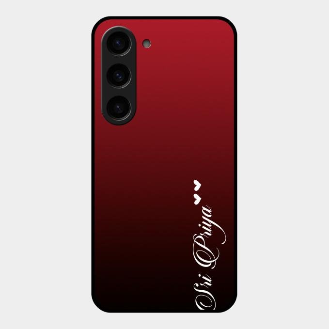 Customize Name Gradient Glass Case Cover Red Wine For Samsung Galaxy S23 5G