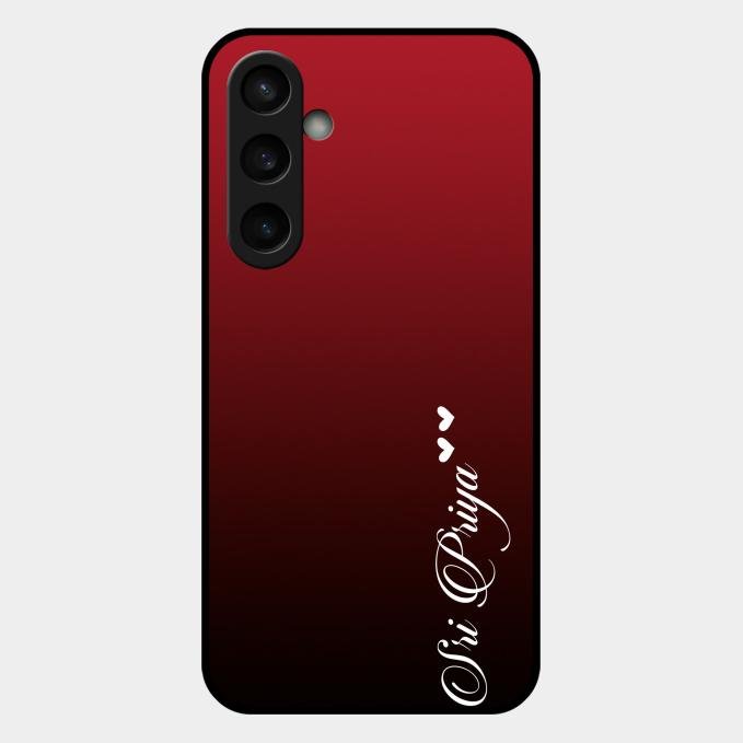 Customize Name Gradient Glass Case Cover Red Wine For Samsung Galaxy S23 Fe 5G