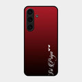 Customize Name Gradient Glass Case Cover Red Wine For Samsung Galaxy S24 5G