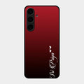 Customize Name Gradient Glass Case Cover Red Wine For Samsung Galaxy S24 Plus 5G