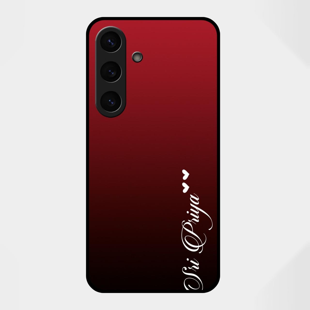 Customize Name Gradient Glass Case Cover Red Wine For Samsung Galaxy S25 FE 5G