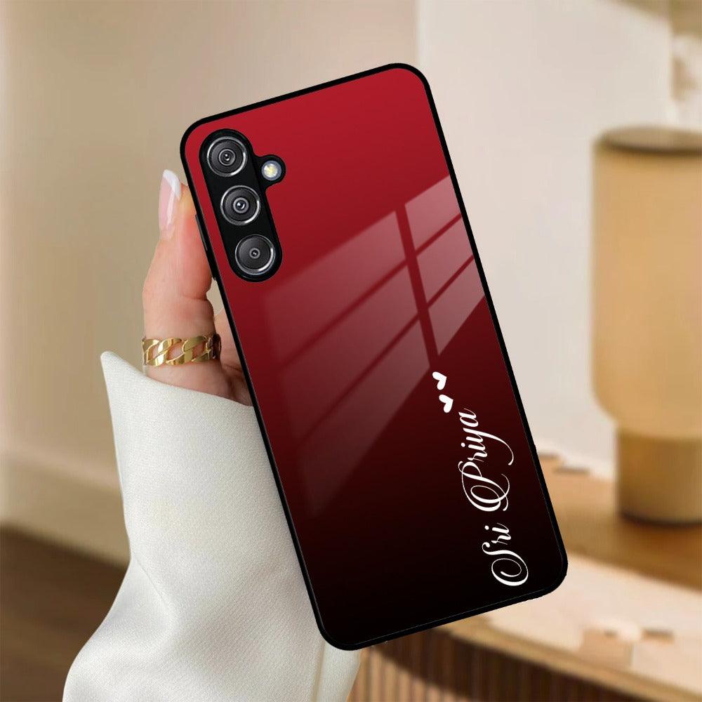 Customize Name Gradient Glass Case Cover Red Wine For Samsung