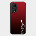 Customize Name Gradient Glass Case Cover Red Wine For Vivo T2 5G
