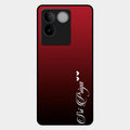 Customize Name Gradient Glass Case Cover Red Wine For Vivo T2 Pro 5G
