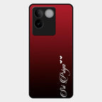 Customize Name Gradient Glass Case Cover Red Wine For Vivo T2 Pro 5G