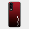 Customize Name Gradient Glass Case Cover Red Wine For Vivo T4 Lite 5G