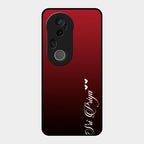 Customize Name Gradient Glass Case Cover Red Wine For Vivo T4 Ultra 5G