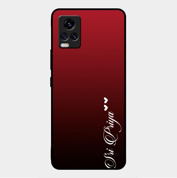 Customize Name Gradient Glass Case Cover Red Wine For Vivo V20 Pro 5G