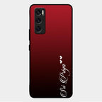 Customize Name Gradient Glass Case Cover Red Wine For Vivo V20 Se