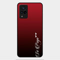 Customize Name Gradient Glass Case Cover Red Wine For Vivo V21 5G