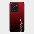 Customize Name Gradient Glass Case Cover Red Wine For Vivo V25 5G