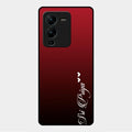 Customize Name Gradient Glass Case Cover Red Wine For Vivo V25 Pro 5G