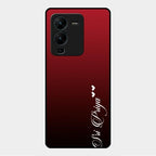 Customize Name Gradient Glass Case Cover Red Wine For Vivo V25 Pro 5G