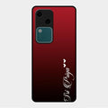 Customize Name Gradient Glass Case Cover Red Wine For Vivo V30 5G