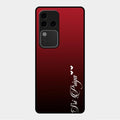 Customize Name Gradient Glass Case Cover Red Wine For Vivo V30 Pro 5G