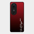 Customize Name Gradient Glass Case Cover Red Wine For Vivo V40 5G