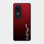 Customize Name Gradient Glass Case Cover Red Wine For Vivo V40 Pro 5G