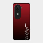 Customize Name Gradient Glass Case Cover Red Wine For Vivo V40E 5G