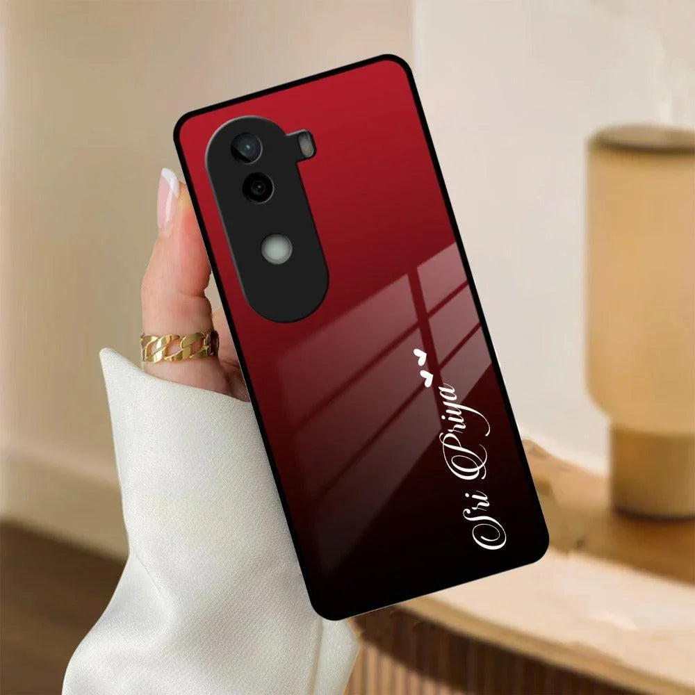 Customize Name Gradient Glass Case Cover Red Wine For Vivo - ShopOnCliQ