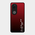Customize Name Gradient Glass Case Cover Red Wine For Vivo V50 5G