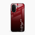 Customize Name Gradient Glass Case Cover Red Wine For Vivo V60e 5G