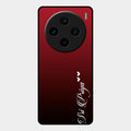 Customize Name Gradient Glass Case Cover Red Wine For Vivo X100 5G