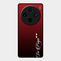 Customize Name Gradient Glass Case Cover Red Wine For Vivo X100 Pro 5G
