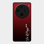 Customize Name Gradient Glass Case Cover Red Wine For Vivo X100 Pro 5G