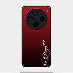 Customize Name Gradient Glass Case Cover Red Wine For Vivo X200 5G