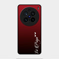 Customize Name Gradient Glass Case Cover Red Wine For Vivo X200 Pro 5G