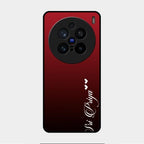 Customize Name Gradient Glass Case Cover Red Wine For Vivo X200 Pro 5G