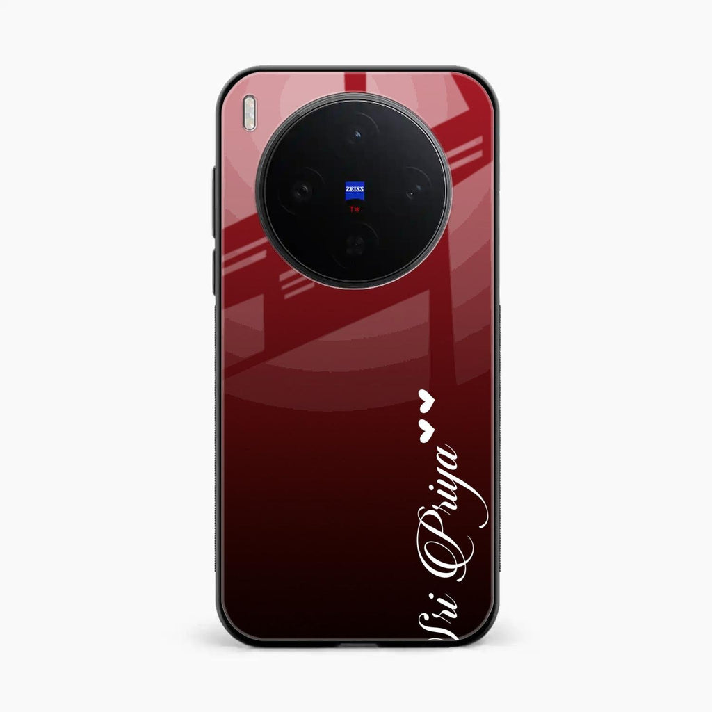 Customize Name Gradient Glass Case Cover Red Wine For Vivo X300 5G