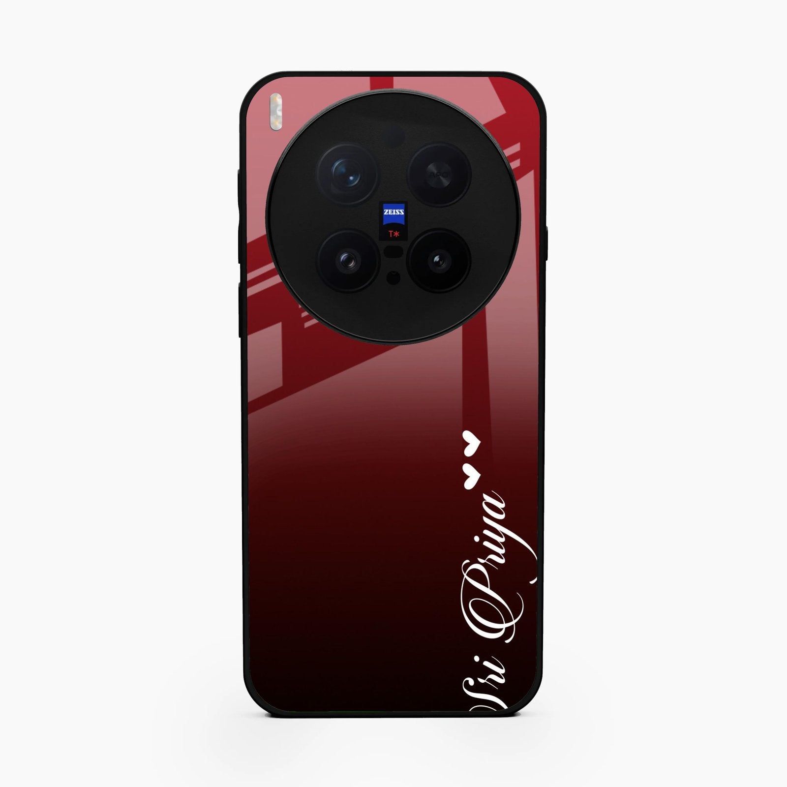 Customize Name Gradient Glass Case Cover Red Wine For Vivo X300 Pro 5G