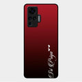 Customize Name Gradient Glass Case Cover Red Wine For Vivo X50 Pro 5G