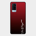 Customize Name Gradient Glass Case Cover Red Wine For Vivo X60 5G