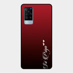 Customize Name Gradient Glass Case Cover Red Wine For Vivo X60 5G