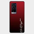 Customize Name Gradient Glass Case Cover Red Wine For Vivo X60 Pro Plus 5G