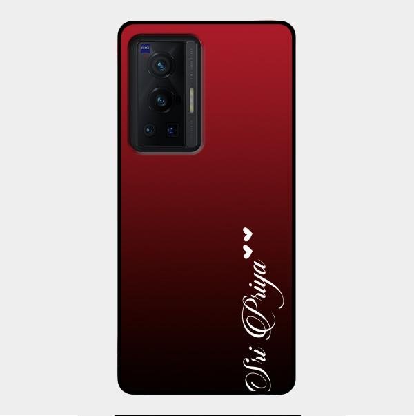 Customize Name Gradient Glass Case Cover Red Wine For Vivo X70 Pro 5G
