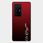 Customize Name Gradient Glass Case Cover Red Wine For Vivo X70 Pro Plus 5G