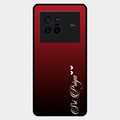 Customize Name Gradient Glass Case Cover Red Wine For Vivo X80 5G
