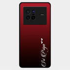 Customize Name Gradient Glass Case Cover Red Wine For Vivo X80 5G